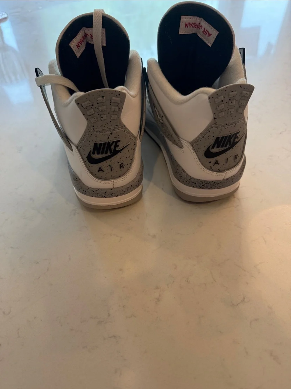 Jordan Kids White and Red Retro Basketball Sneakers